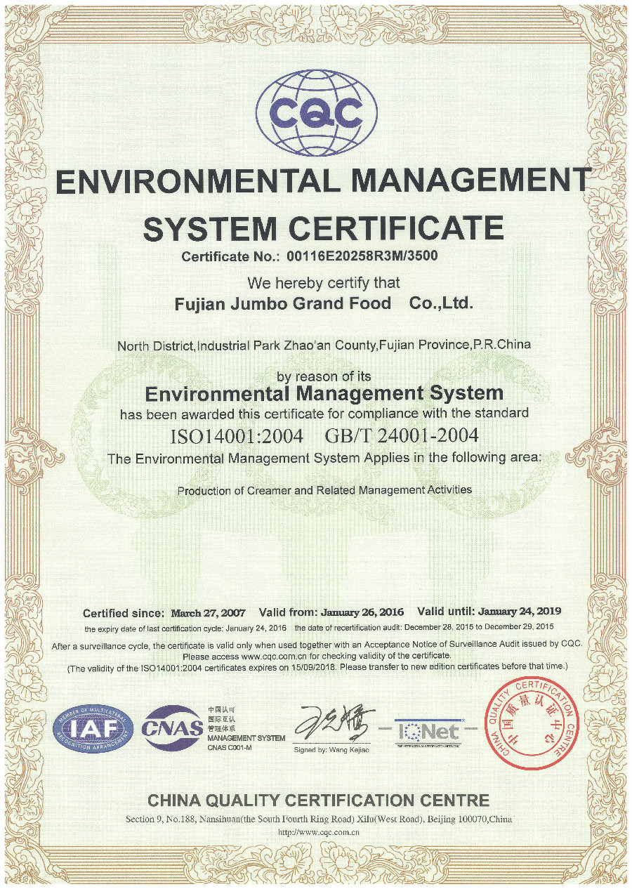 jumbo grand-iso14001 chứng chỉ hệ thống quản lý môi trường